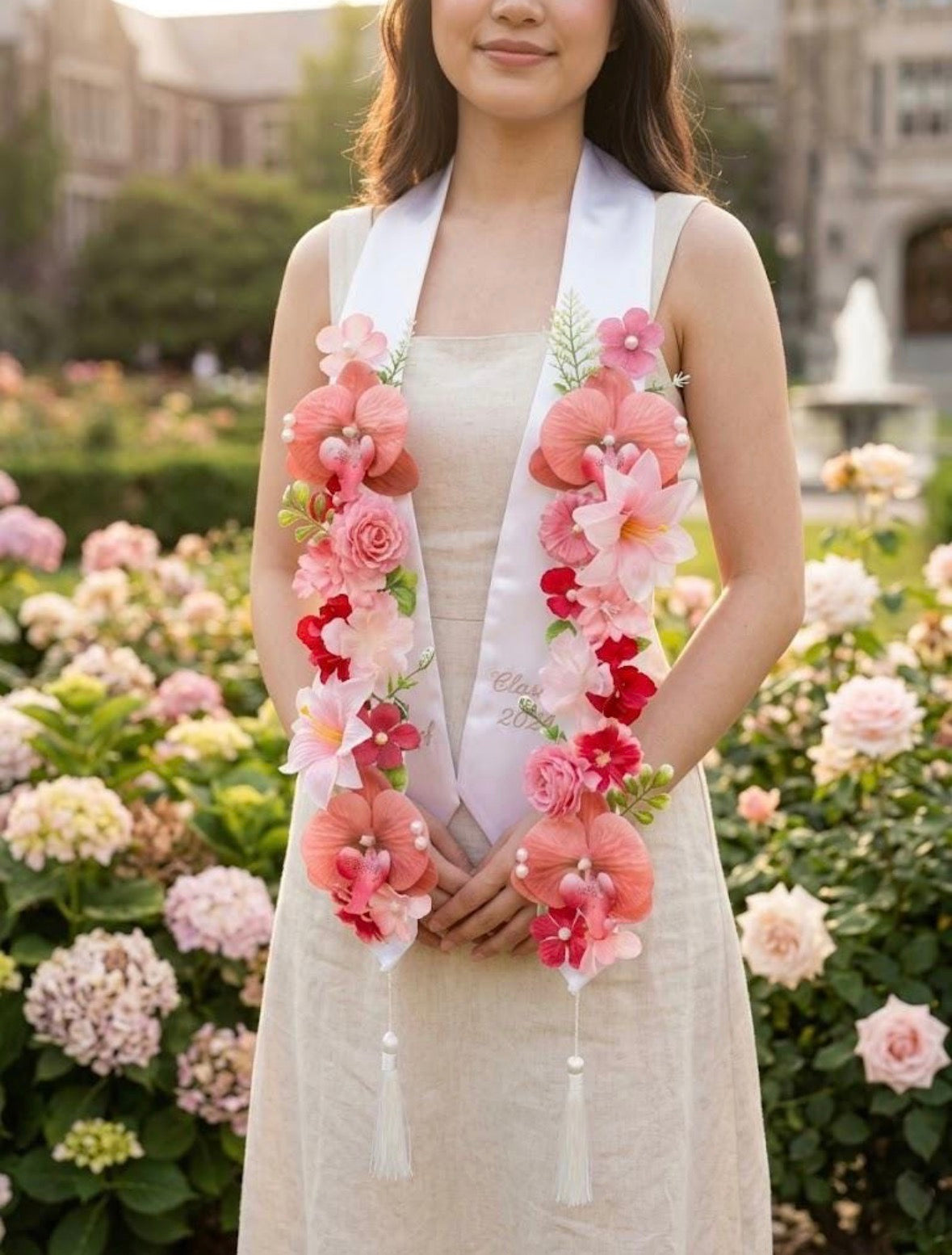 Fresh Floral Graduation Stole